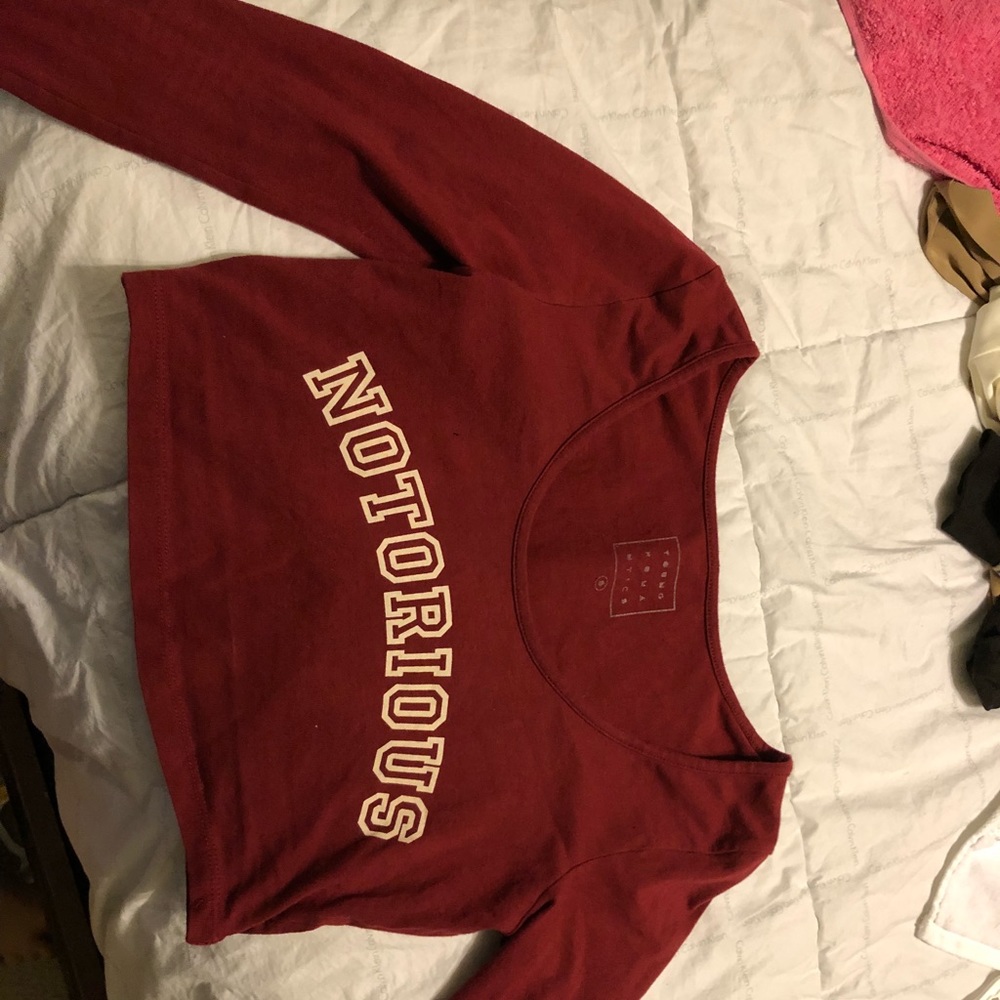 Notorious burgandy crop top